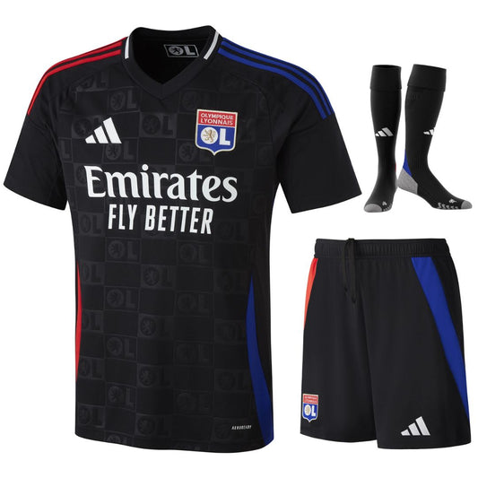 Maillot Lyon OL Kit Enfant Exterieur 2024 2025 Noir